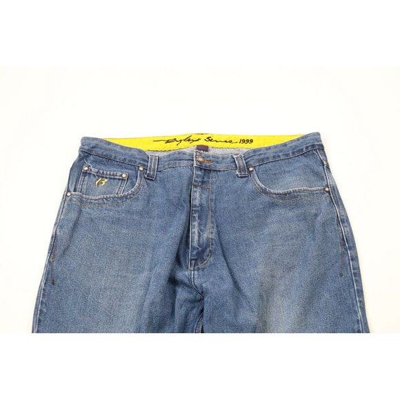 Vintage DMX Ruff Ryders Mens 40x26 Distressed Hip Hop Baggy Wide Leg Denim Jeans - Picture 2 of 11